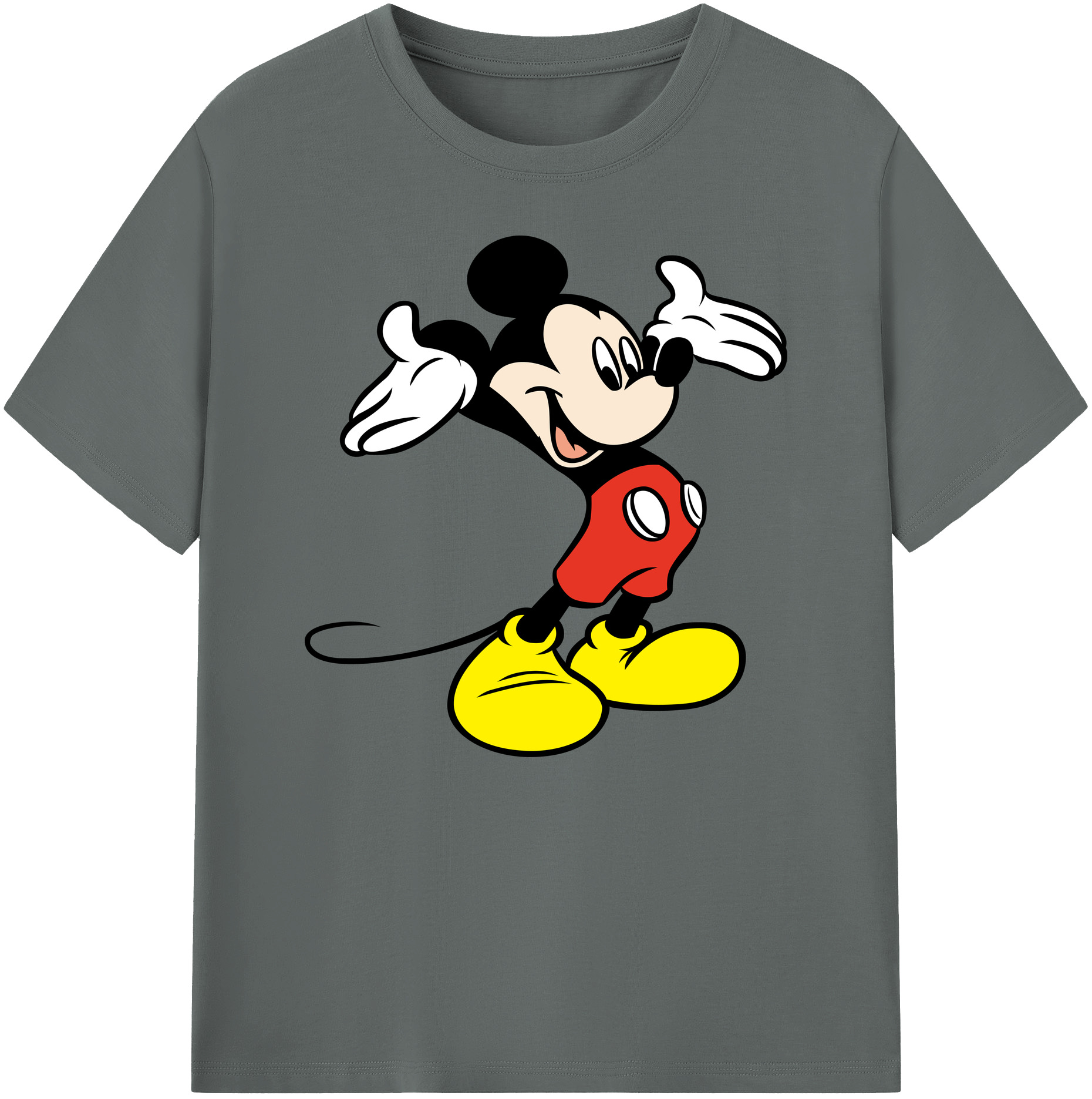ミッキーマウス Mickey Mouse 綿100％ メンズ半袖Tシャツ｜肌触りやわらか＆通気性